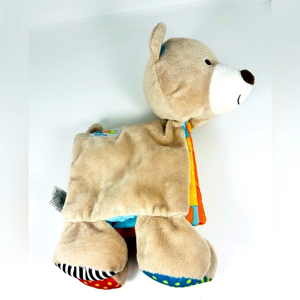 Carters My ABC Friend Baby Rattle Plush Teddy Bear Soft Crinkle Sensory Book Toy
